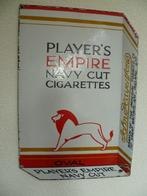 EMAILLE BORD"PLAYER'S EMPIRE NAVY CUT CIGARETTES"JAREN 50/60, Ophalen of Verzenden, Gebruikt, Reclamebord