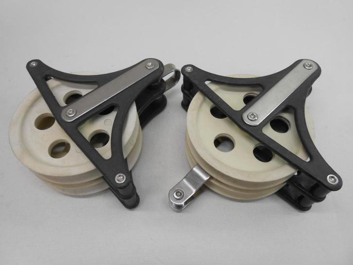 Grootschoot blokken, grote schijven, voor 8 - 10 mm lijn, Watersport en Boten, Accessoires en Onderhoud, Gebruikt, Lijn of Blok