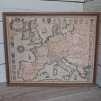 Oude ingelijste topografische kaart van Europa in 1500., Boeken, Atlassen en Landkaarten, Ophalen, Voor 1800, Europa Overig, Landkaart