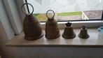 4 messing bellen, Antiek en Kunst, Antiek | Koper en Brons, Ophalen of Verzenden