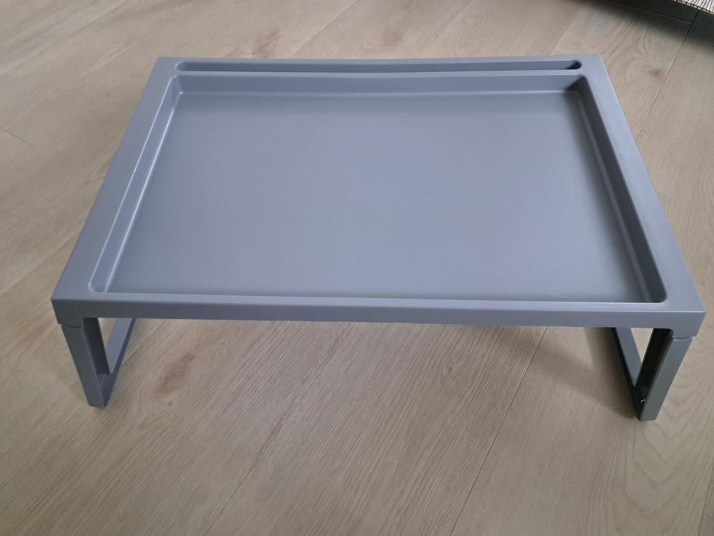 Bedtafel / laptoptafel (grijs, ikea klipsk), Huis en Inrichting, Woonaccessoires | Dienbladen, Zo goed als nieuw, Rechthoekig