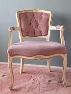 Vintage Oudroze  Barok Stoel met Armleuning, Ophalen, Hout, Gebruikt, Overige kleuren