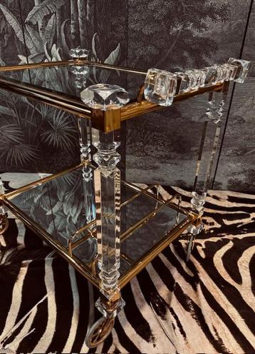 PLEXIGLAS LUCITE BARCART TROLLEY THEEWAGEN DRANKENWAGEN  beschikbaar voor biedingen