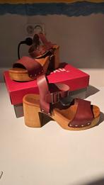 Red-Rag Sandalen clogs Cognac Maat 41 schoenen hakken, Bruin, Zo goed als nieuw, Red-Rag, Sandalen of Muiltjes