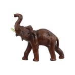 Vintage Olifant met Slagtanden Papier Mache Leder Beeld, Ophalen of Verzenden, Gebruikt, Dier