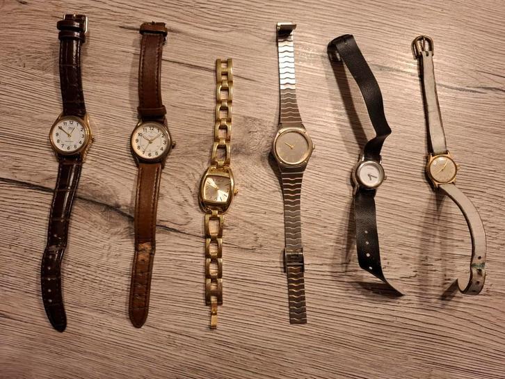 Oude horloges, 6 stuks, Sieraden, Tassen en Uiterlijk, Horloges | Dames, Gebruikt, Overige merken, Staal, Ophalen of Verzenden