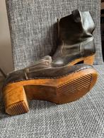 Sanita vintage houten laarzen met hak, Ophalen of Verzenden, Zo goed als nieuw, Bruin, Boots