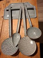 Grijg gewolkte emaille lepelrek, Antiek en Kunst, Antiek | Emaille, Ophalen of Verzenden