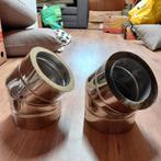 Dubbelwandige 45° bocht 150mm + wandbeugel, Doe-het-zelf en Verbouw, Buizen en Afvoer, Bochten, Ophalen of Verzenden, Zo goed als nieuw