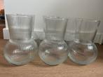6 Geribbelde Vaasjes - Bruiloft Decoratie, Ophalen, Overige kleuren, Minder dan 50 cm, Glas