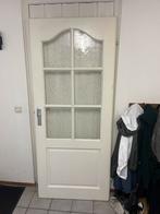 Opdekdeur met glas, Doe-het-zelf en Verbouw, Deuren en Horren, Ophalen, Gebruikt, 80 tot 100 cm, Binnendeur