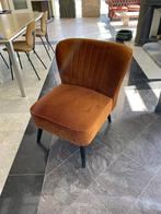 Fauteuil | Congac / goud / bruin | Fluweel look, Huis en Inrichting, Fauteuils, Ophalen, Zo goed als nieuw, Minder dan 75 cm, Stof
