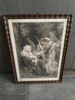 Mooie oude ets/gravure Lied van de Engelen, Antiek en Kunst, Kunst | Etsen en Gravures, Ophalen