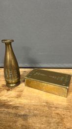 KMD Daalderop uit Tiel. Vaas en sigaren doos., Antiek en Kunst, Antiek | Koper en Brons, Ophalen of Verzenden