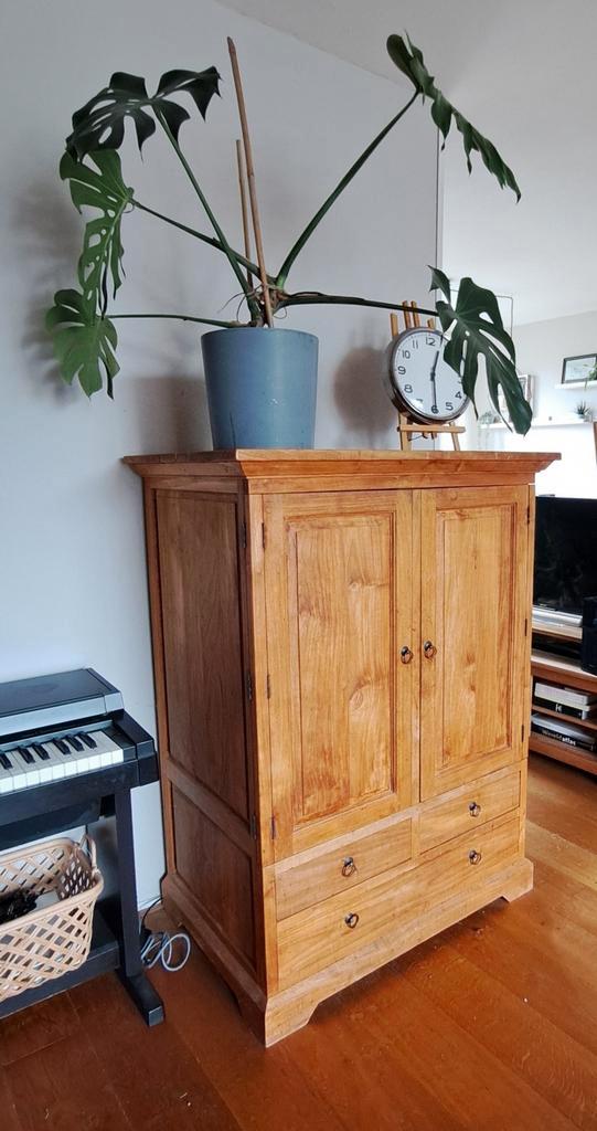 Teakhouten TV Meubel / Opbergkast met Laden, Huis en Inrichting, Kasten | Dressoirs, Gebruikt, 50 tot 75 cm, Met lade(s), Met deur(en)