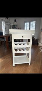 Houten wijnrek met dienblad, Ophalen, Zo goed als nieuw, Hout, Minder dan 50 cm