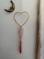 Edelsteenhanger hart met ruwe Rozenkwarts wanddecoratie, Huis en Inrichting, Woonaccessoires | Overige, Ophalen of Verzenden, Nieuw