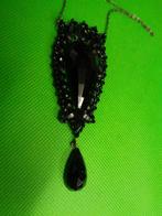 rouwketting van geslepen glas(gothic)met schroef sluiting, Ophalen of Verzenden