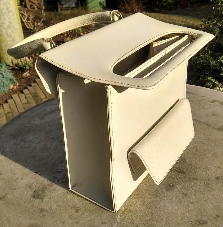 Vintage sixties 1960 design tas skai krokodillenleer effect, Sieraden, Tassen en Uiterlijk, Tassen | Damestassen, Gebruikt, Handtas