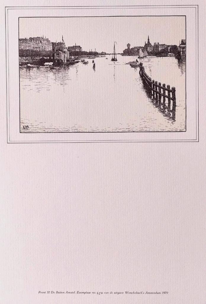 Prent De Buiten Amstel - Wenckebach Amsterdam 1970, Antiek en Kunst, Kunst | Etsen en Gravures, Ophalen of Verzenden