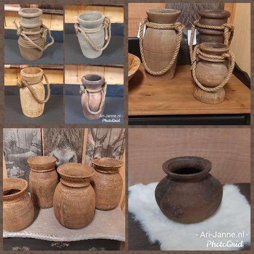 Stoere, landelijke kruiken, potten, vazen, decoratie, Huis en Inrichting, Woonaccessoires | Overige, Nieuw, Ophalen of Verzenden