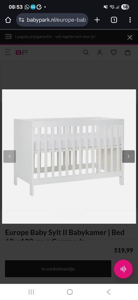 >> ZGAN Sylt ledikant wit 60 x 120 cm met heel goed matras, Kinderen en Baby's, Babywiegjes en Ledikanten, Zo goed als nieuw, Ledikant