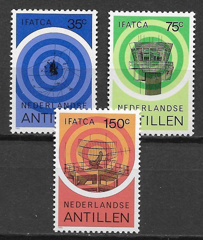 Nederlandse Antillen 1982 IFATCA Radar pfrs, Postzegels en Munten, Postzegels | Nederlandse Antillen en Aruba, Postfris, Verzenden
