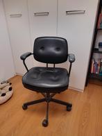 Ikea Alefjäll bureaustoel - Zwart leer, zeer goede staat, Ophalen, Zwart, Zo goed als nieuw, Bureaustoel