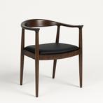 2x Mid-Century designstoelen – walnoot & zwart (nieuw), Ophalen of Verzenden, Nieuw, Zwart, Hout