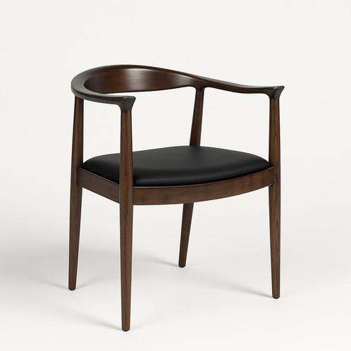 2x Mid-Century designstoelen – walnoot & zwart (nieuw), Huis en Inrichting, Stoelen, Nieuw, Hout, Zwart, Ophalen of Verzenden