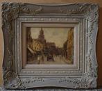H.van Leeuwen==stadsgezicht., Antiek en Kunst, Kunst | Schilderijen | Klassiek, Verzenden
