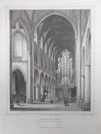 23 / Grote Kerk of St. Bavo Kerk Haarlem Gravure uit 1858, Antiek en Kunst, Ophalen of Verzenden