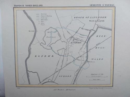 42 / St. Pancras Koedijk Broek op Langedijk Litho uit 1869, Antiek en Kunst, Kunst | Litho's en Zeefdrukken, Ophalen of Verzenden