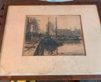 Ets mooie oude ets van het Witte Huis Rotterdam, Antiek en Kunst, Ophalen of Verzenden