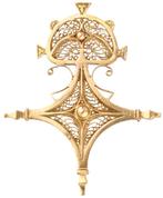Vintage Touareg kruis croix d'Agadez 18K goud zeer zeldzaam, Sieraden, Tassen en Uiterlijk, Antieke sieraden, Ophalen, Goud, Hanger