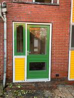 Deur | hardhout | voor/achterdeur | tuindeuren | gebruikt, Glas, Ophalen of Verzenden, 120 cm of meer, Zo goed als nieuw