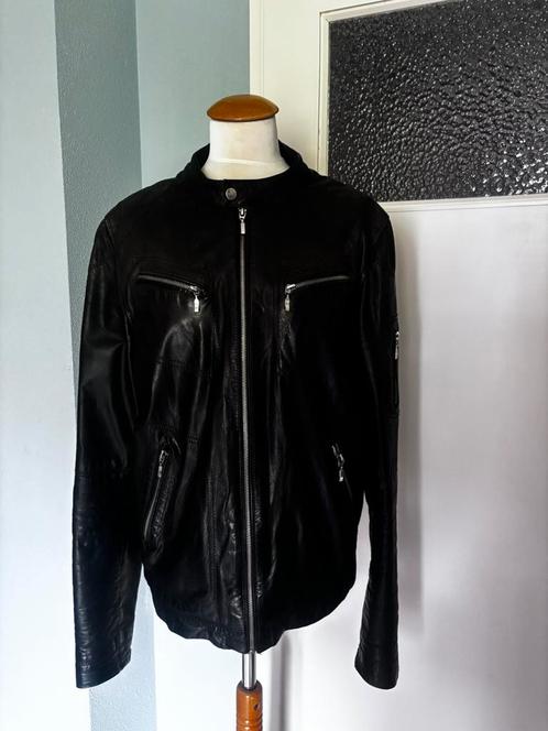Froccella , Leren jas heren, kalfsleer, zwart ,maat M-L, Kleding | Heren, Jassen | Zomer, Gedragen, Maat 52/54 (L), Zwart, Ophalen of Verzenden