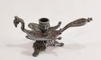 Vintage tinnen kandelaar. Pauw Feniks draak vogel. Apart, Ophalen of Verzenden