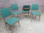 teakhouten keuken stoelen uit 1962, Huis en Inrichting, Stoelen, Ophalen, Gebruikt, Bruin