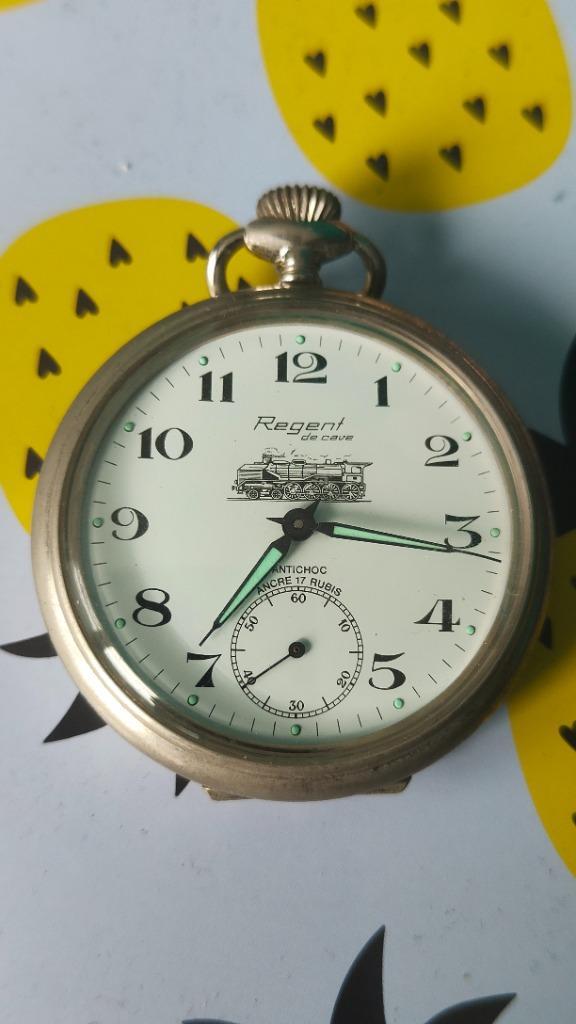 Ancre-Regent De Cave 1930 Turkse spoorwegen, Antiek en Kunst, Antiek | Klokken, Ophalen of Verzenden