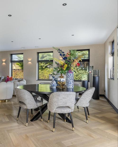 Puuur ronde eettafel, Huis en Inrichting, Tafels | Eettafels, Zo goed als nieuw, 150 tot 200 cm, 150 tot 200 cm, Vijf personen of meer