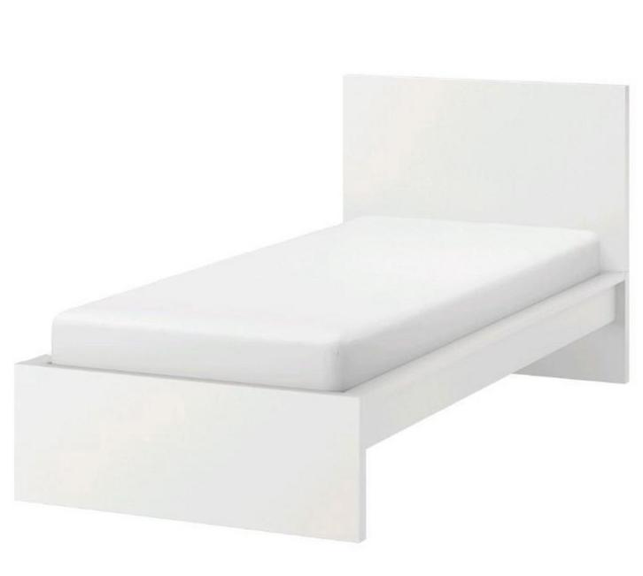 Ikea Malm 1 persoonsbed met lattenbodem 90x200, Huis en Inrichting, Slaapkamer | Bedden, Gebruikt, Eenpersoons, 90 cm, 200 cm