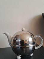Vintage theepot, keramiek met rvs warmhoud hoes, Ophalen of Verzenden