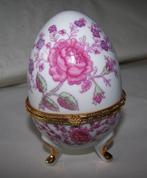Sierei/opberg doosje voor sieraden met roze bloemen. 12 cm, Antiek en Kunst, Ophalen of Verzenden