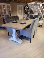 *OPRUIMING* 4 Landelijke Eetkamerstoelen Bente kleur Grijs 4, Huis en Inrichting, Landelijke eetkamerstoelen capiton stof loft plumb grijs