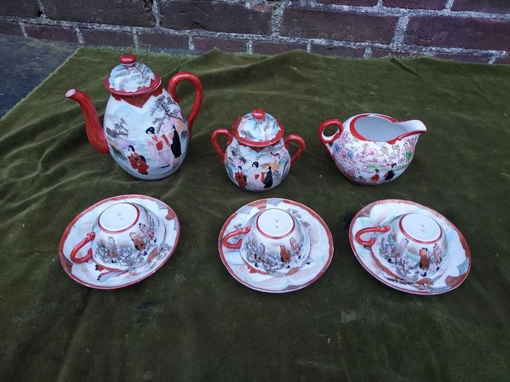 Japans Kutani theeserviesje, 6-delig., Antiek en Kunst, Antiek | Servies compleet, Verzenden