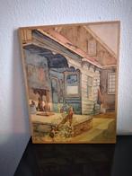 Originele aquarel Tuinstraat Zaandijk circa 1930 gesigneerd, Ophalen