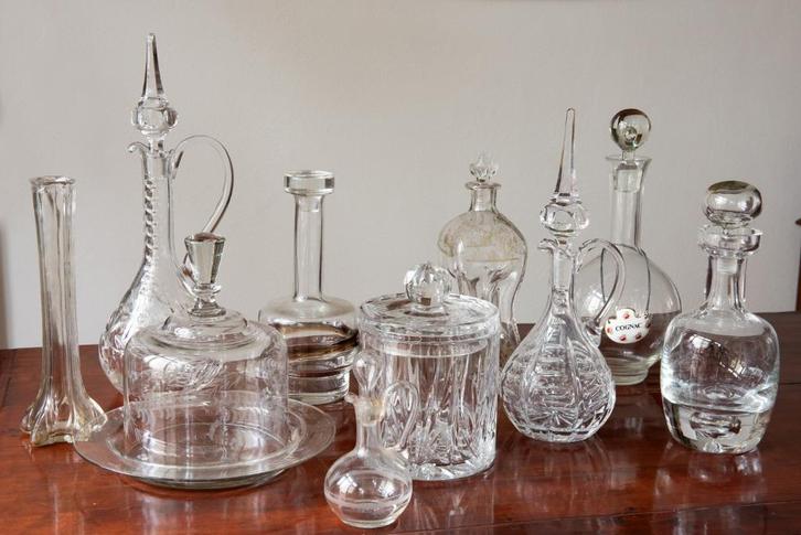 Diverse karaffen en glaswerk, Antiek en Kunst, Antiek | Glas en Kristal, Ophalen