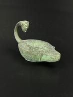 Oosters bronzen olielamp sculptuur mascaron figuur Chinees?, Ophalen of Verzenden, Brons