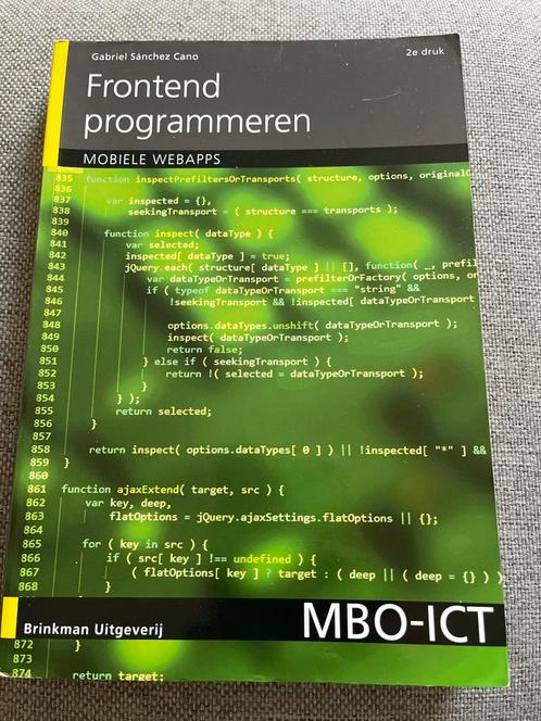 Frontend Programmeren - MBO-ICT Boek, Boeken, Informatica en Computer, Zo goed als nieuw, Programmeertaal of Theorie, Ophalen of Verzenden